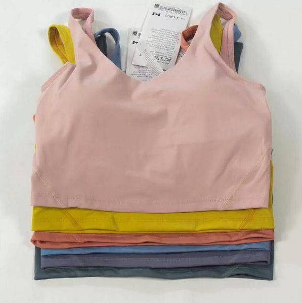 

yoga clothes align women's sports vest u-back bra fitness jogging with lined breast pad gym underwear tank 4132, Gray