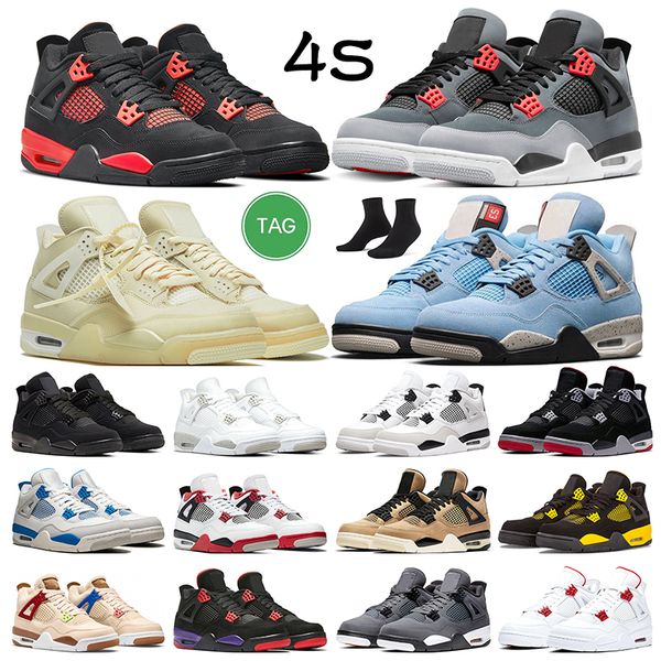 

4s 4 men basketball shoes jumpman trainers red thunder black cat white oreo university blue red metallic sail taupe haze sports sneakers