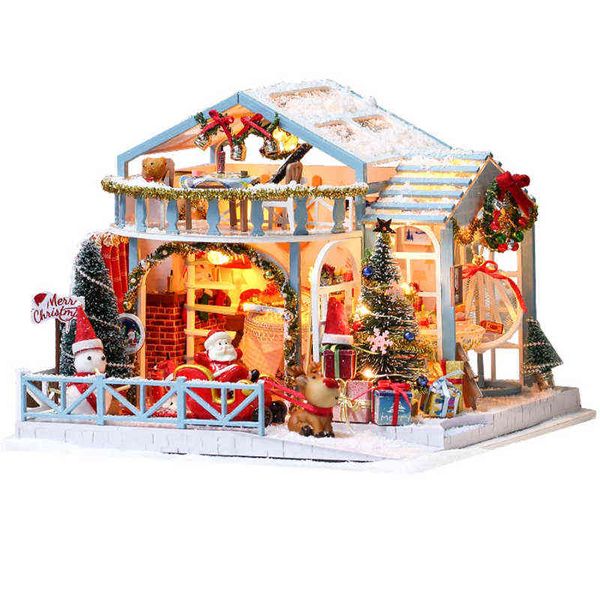 

cutebee diy doll house wooden doll houses miniature dollhouse furniture kit with led toys for children christmas gift aa220325