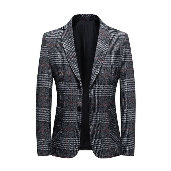 Hohe Qualität Männer Blazer Mode Plus Größe Casual Männlichen Karierten Anzug Jacke Frühling Herbst Langarm Business Kleid Mantel 7XL