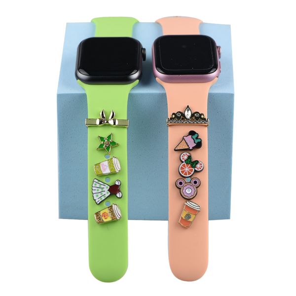 

2022 new arrival watch decoration charms for apple watch band bracelet metal leg decorative nails designer iwatch sport strap ornament acces, White;pink