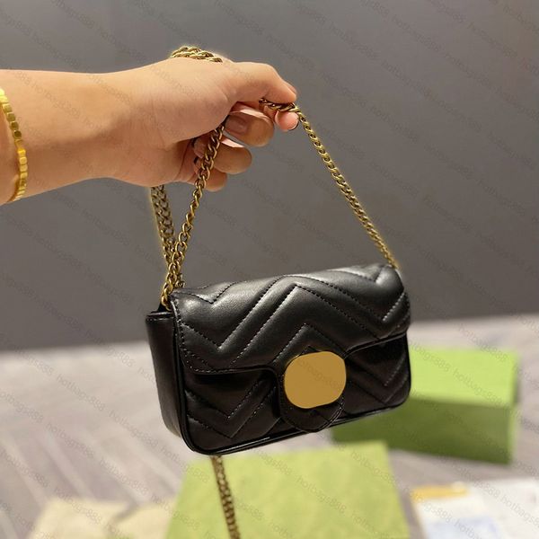 

classic 2022 luxurys designers bags shoulder bag flap handbag messenger women totes fashion mini marmont handbags printed chains crossbody c