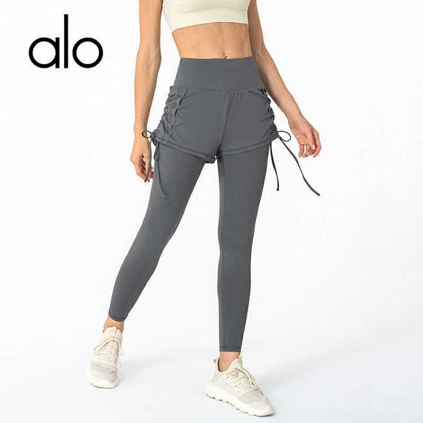 

alo high waist leggings runing trining sports yoga pants girl jogger shaping fitness pant women two in one conservative pants