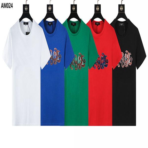 

2022 amirs summer fashion mens womens designers t shirts for men s palms luxurys letter embroidery tshirts clothing short angels sleeved ts, Black;green