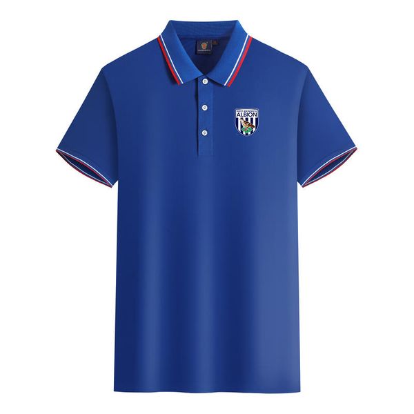 

west bromwich albion f c men and women polos mercerized cotton short sleeve lapel breathable sports t-shirt logo can be customize238w, White;black