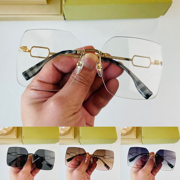 

Selling Metal thin temples Sunglasses UV400 Protection Rimless Gold Male and Female Gradient light color Sun Glasses Shield Retro Design eyeglasses frames 4331