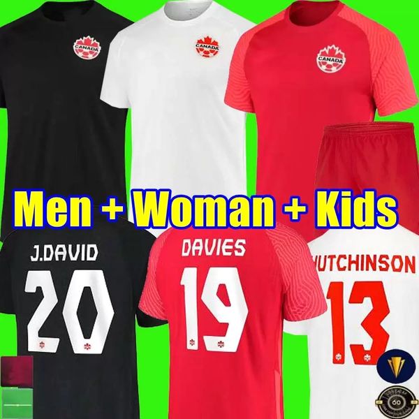 

22 canada soccer jerseys davies david osorio men woman 2022 home away national team eustaquio hutchinson cavallini larin hoilett football sh, Black;yellow