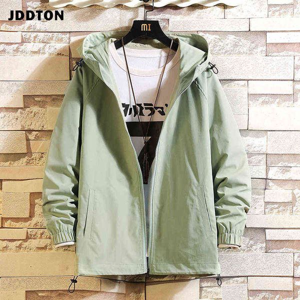 

jddton men's bomber jacket casual male loose hoodies windbreaker korean style hip hop outwear hooded streetwear je663 y220803, Black;brown