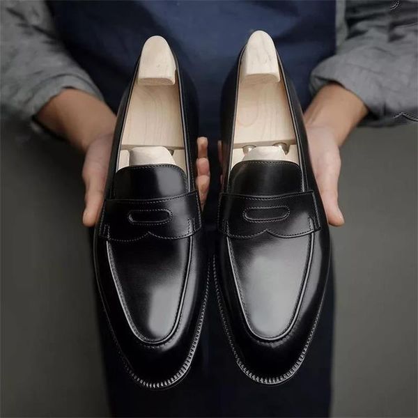 

loafers men shoes pu solid color fashion business casual party outdoor daily classic mask slip-on comfortable dress shoes cp078, Black