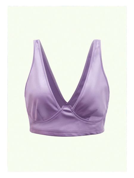 

solid bustier satin crop tank p33z#, White