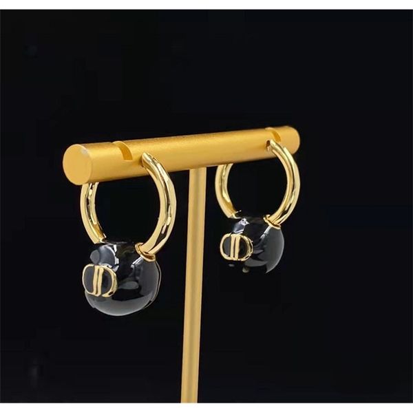 

65% off fine jewelry 2022 letter drop black glue removable earrings 925 silver needle fashion simple women, Golden