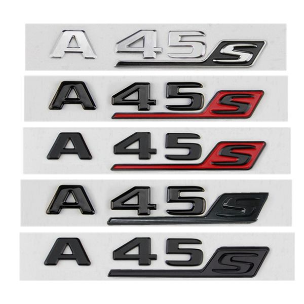 

chrome black letters a45s trunk emblem badge stikcer for mercedes benz w176 w177 amg a45 s 4matic