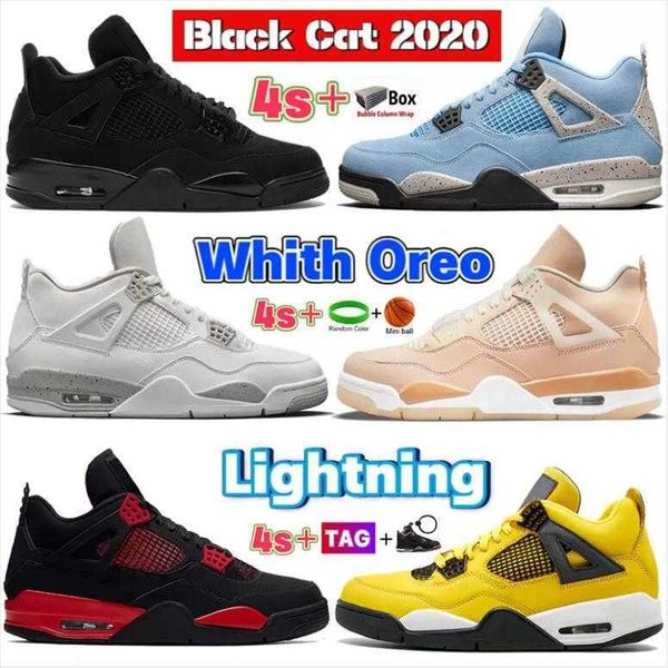 

fire red 4 shoes thunder bred white thunder black 2022 university jumpman oreo men black cat 4s