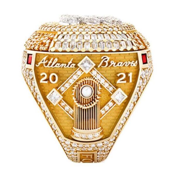

wholesale 2022 atlanta championship ring fans' commemorative gifts to wear on the stadium, Silver