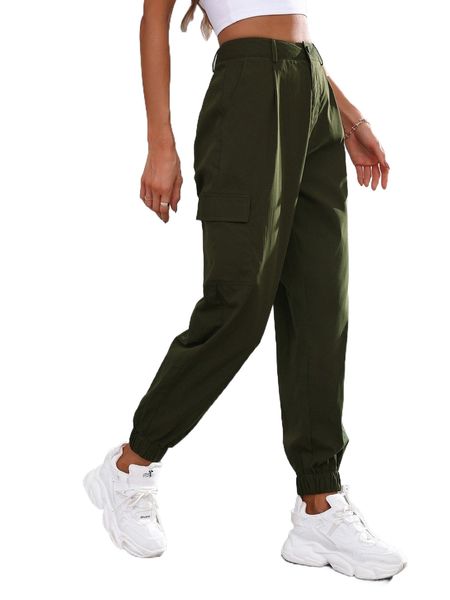 

pocket side cargo pants 81uj#, Black;white