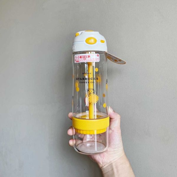 

starbucks cup contigo fresh macarone yellow lock drinking companion cup 560ml