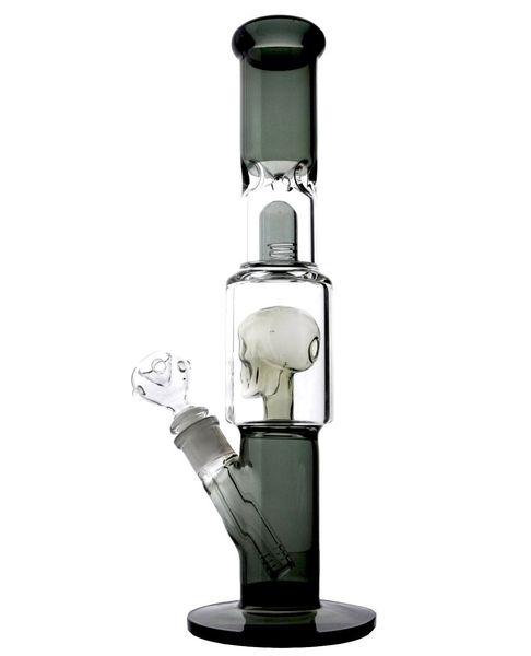 12 -дюймовая водопроводная труба Черный фильтр черепа Стеклянный бонг бабочка нефтяная буровая установка для бабчики перк миска кальян Бонги 14 мм США склад