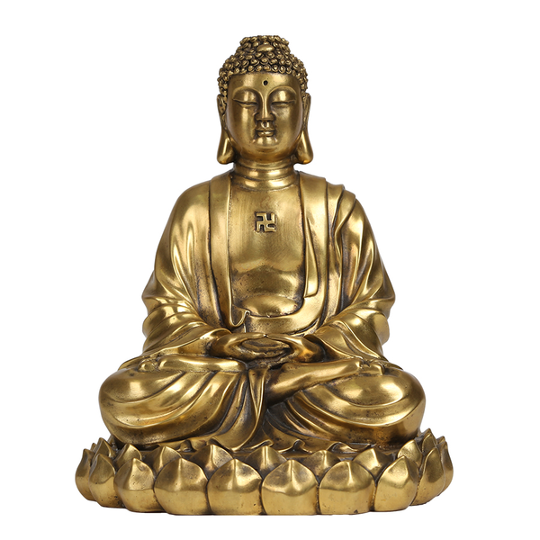 

gold brass sakyamuni buddha statue sculpture buddhism figurine art home decor collection, Silver