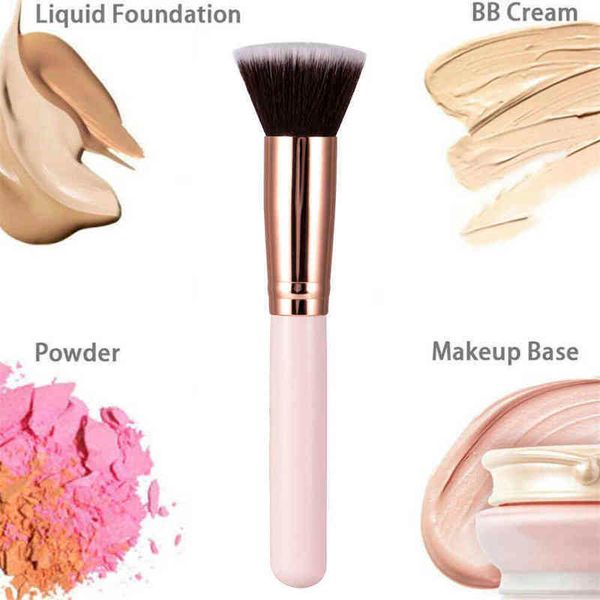 

make up brush champagne makeup brushes flat foundation repair liquid cream powder contour maquillaje 0311