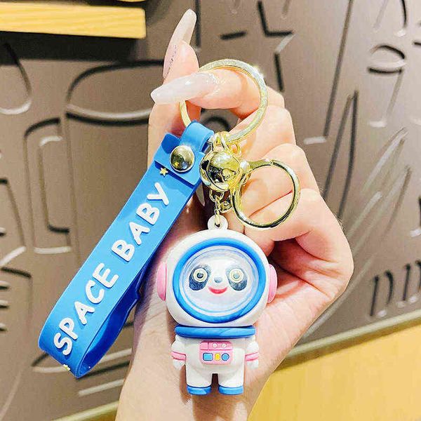 

1pcs fashion mini keychain creative astronaut car key chain cute schoolbag pendant small gift exquisite accessory strap waist wallet keychai, Slivery;golden