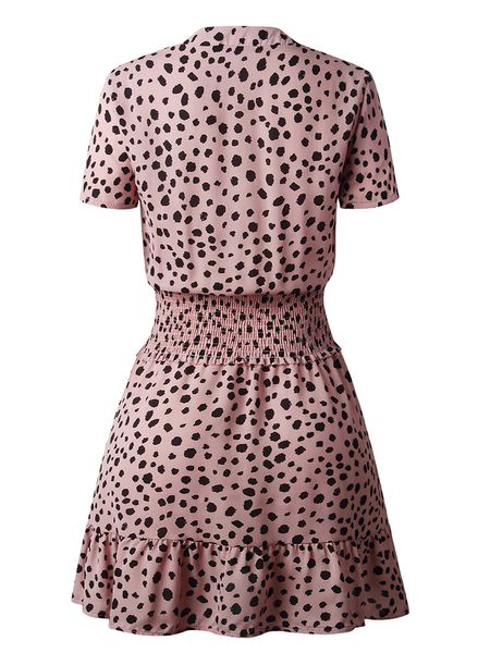 Vestido mulheres leopard casual preto verão tração de mini vestidos de graduação Botões Ladies Coloque roxo Coloque roupas 2022 Roupas femininas