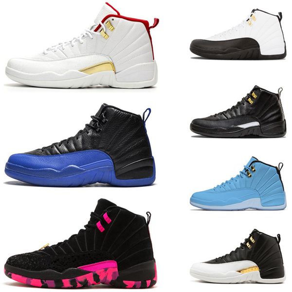 

original 12 12s men jordon basketball shoes cny game royal ov white playoffs university blue michigan mens sneakers trainers athletic us 7-1