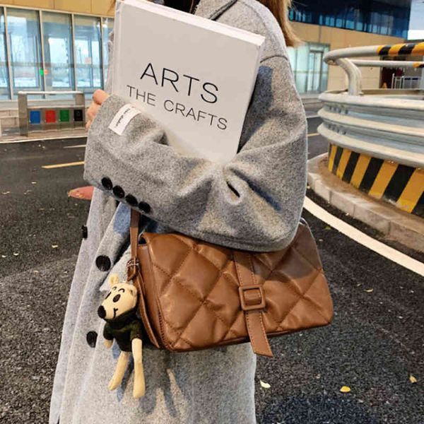 

evening bags casual lingge quilted women crossbody designer padded shoulder small phone flap handbags and purses 2022 ladies clutch 220507