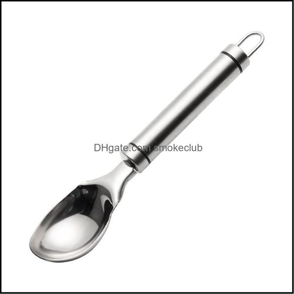 Cucchiai Posate Cucina Sala da pranzo Bar Giardino di casa 22Cm Cucina Gelato Purè di patate Cucchiaio Cucchiaio in acciaio inossidabile Manico a molla Accessori D