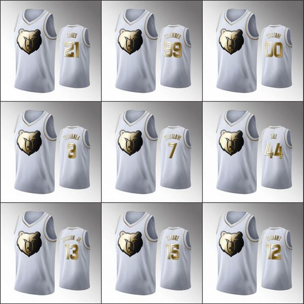 

memphis''grizzlies''men ja morant andre iguodala jaren jackson jr justise winslow white golden edition custom244h, Black