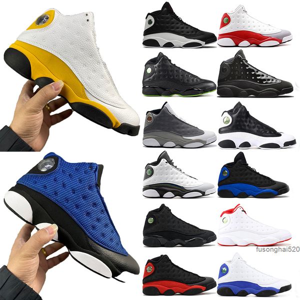

chaussures jumpman 13 basketball shoes for men jorden 13s men's sneakers high red flint hyper royal soar green chicago spo air jorden j, Black