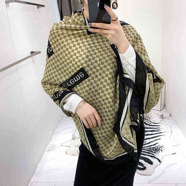 

scarves four seasons lockstitch check print superme fashion high-end long women's silk scarf street style scarf, Blue;gray