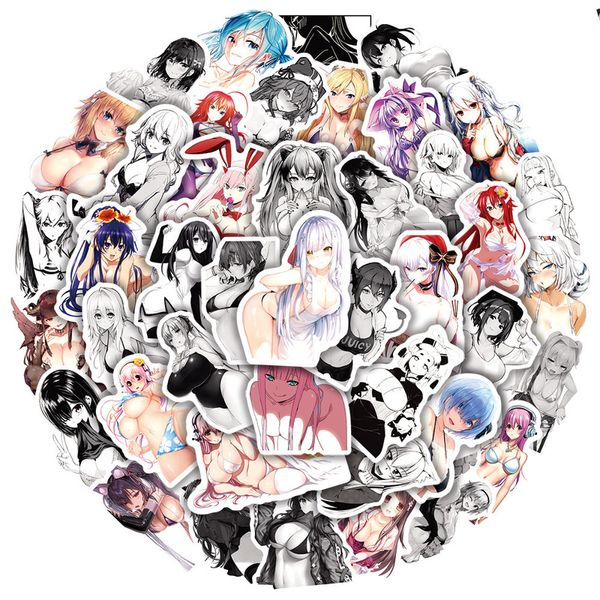 10 30 50pcs anime sexy beleza mista hentai waifu stickers grafites para bagagem de bagagem de bagagem de bagagem de laptop guitarra Diy Comics Sticker Party Gift 220716