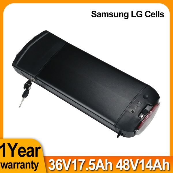 

rear shelf 36v 17.5ah battery pack 18650 cells 48v 14ah for 350w-750w motors