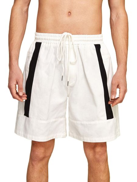 

x popinstadart men contrast panel drawstring waist shorts 36zi#, White;black