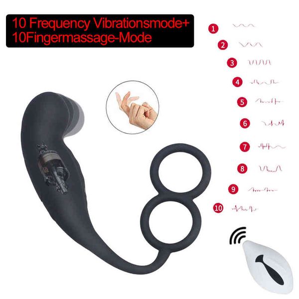 NXY Anal brinquedos machos vibrador de massageiro masculino para homens gay butt plug plug vibrating analplug estimulador buttplug atraso ejaculação anel de sexo brinquedo 220506