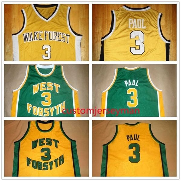 XFLSP Nikivip College Chris #3 Paul West Forsyth Lisesi Basketbol Formaları Gerileme Erkek Dikişli Jersey Özel Yapım S-5XL