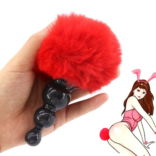 EXVOID Peluche Coda di Coniglio Giocattolo sexy per Donne Uomini Gay sexyy Butt Plug Massaggiatore Prostatico Anale Gioco di Ruolo Erotico in Silicone