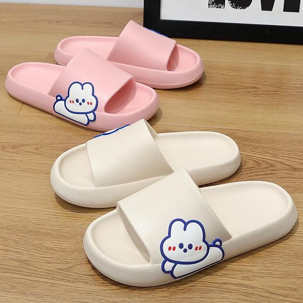 

slippers women summer sandals beach slides mens flip flops cartoon thick sole indoor bathroom casual shoe, Black