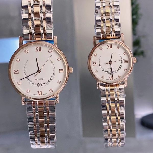 

luxury men's watch couple watch quartz movement 39mm/29mm sapphire mirror luminous waterproof if today's sunshine brand with box, Slivery;brown