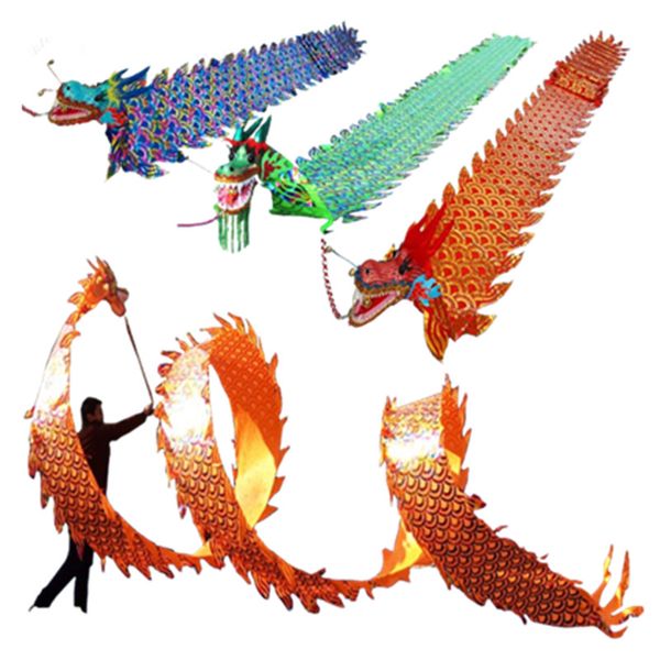 

chinese party celebration dragon ribbon dance props colorful square fitness products funny toys for children adults festival gift
