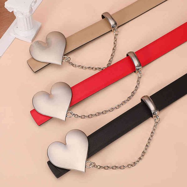 

belts love smooth buckle belt women simple and versatile suit trouser real cowhide ysvy, Black;brown