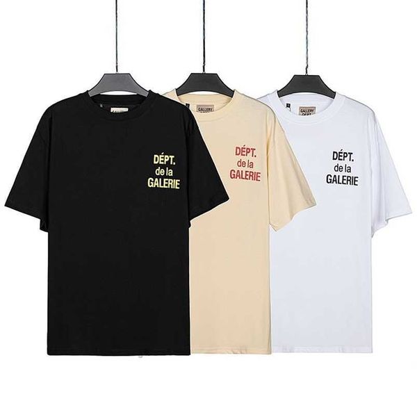 

gary designer mens t-shirts gallerydept 2022 new spring summer short sleeve boys girls trend half sleeve tshirt loose thin couple op, White;black