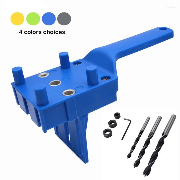 Set di utensili manuali professionali in plastica Quick Wood Doweling Jig Handheld Pocket Hole System 6 8 10mm Drill Bit Puncher per tasselli di carpenteria