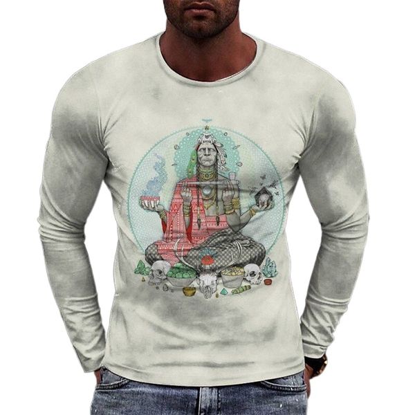 

men's tee t shirt 3d print graphic round neck casual daily print long sleeve fashion designer comfortable big and tall beige d4kp#, White;black
