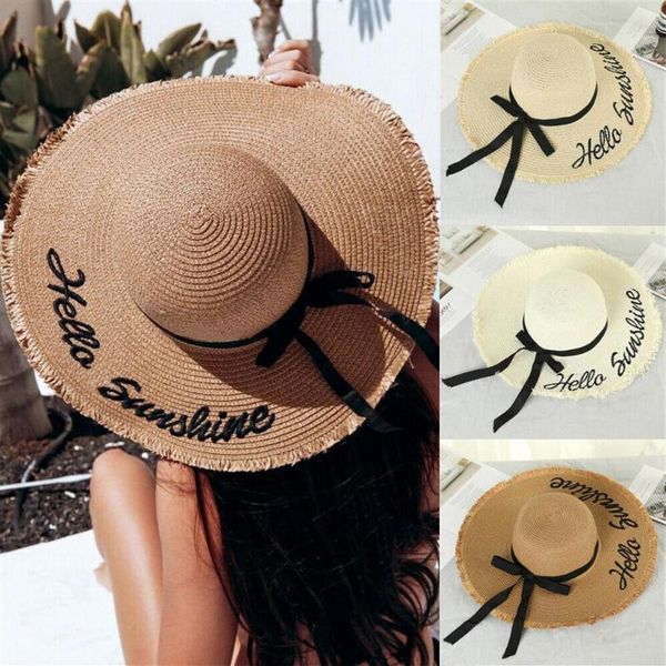 

ladies womens summer sun beach floppy hat wide large brim straw beach cap333b, Blue;gray