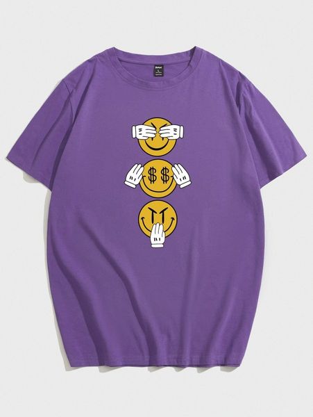 

romwe guys cartoon graphic tee m6g9#, White;black