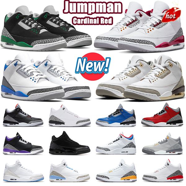 

2022 men basketball shoes 3 3s jumpman cardinal red cement pine green racer blue medium grey midnight navy court purple unc mens trainer out