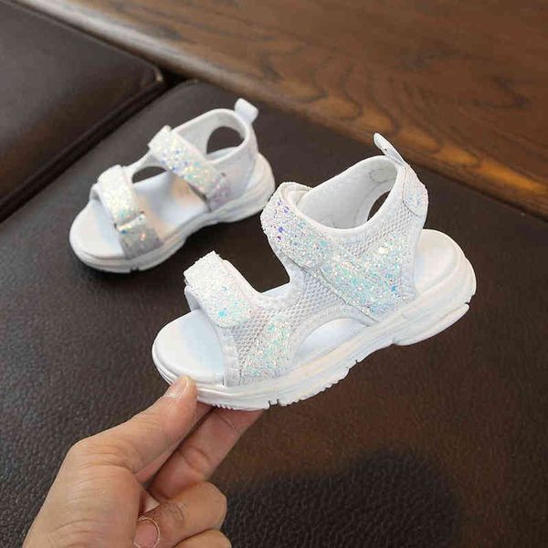 Sandálias de menina para criança de verão Princesa de Princesa Rosa Principal de Princália de Mesh de Mesh Baby Mesh Brandable Sport Kids White Girls Shoes G220512