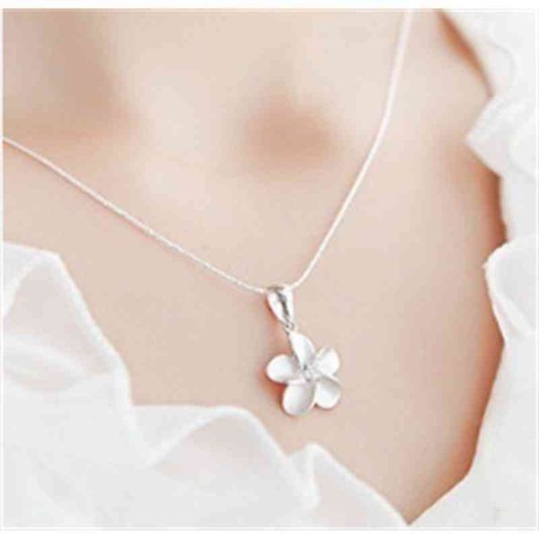

new necklace fashion sweet women's flower petal wedding engagement necklace, Silver