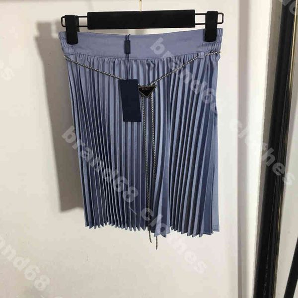 

designer women pleated short skirt pr..da brand chain belt print dresses 20 styles triangle logo lady clothes high waist party skirts oversi, Black;gray